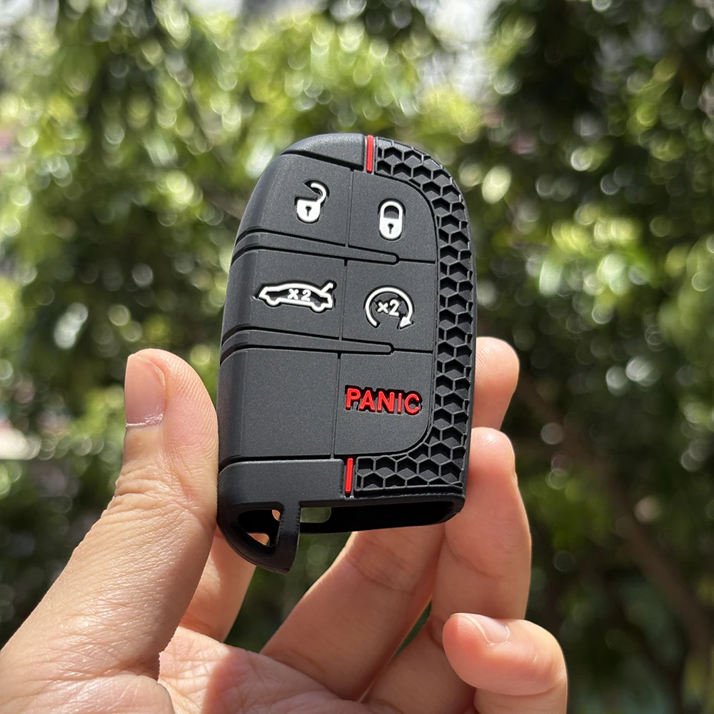 Sleutelhanger Bescherming Voor Jeep Cherokee Limited Grand Kompas Dodge Journey Hellcat Chrysler 300C II Siliconen Klep Fob Houder