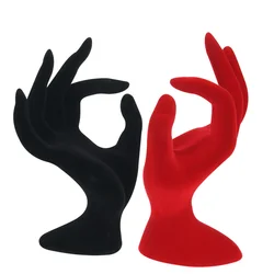 Velvet OK Shaped Hand Jewelry Stand Bracelet Bangle Display Stand Ring Hanging Holder Jewelry Display Rack Hand Print Shelf
