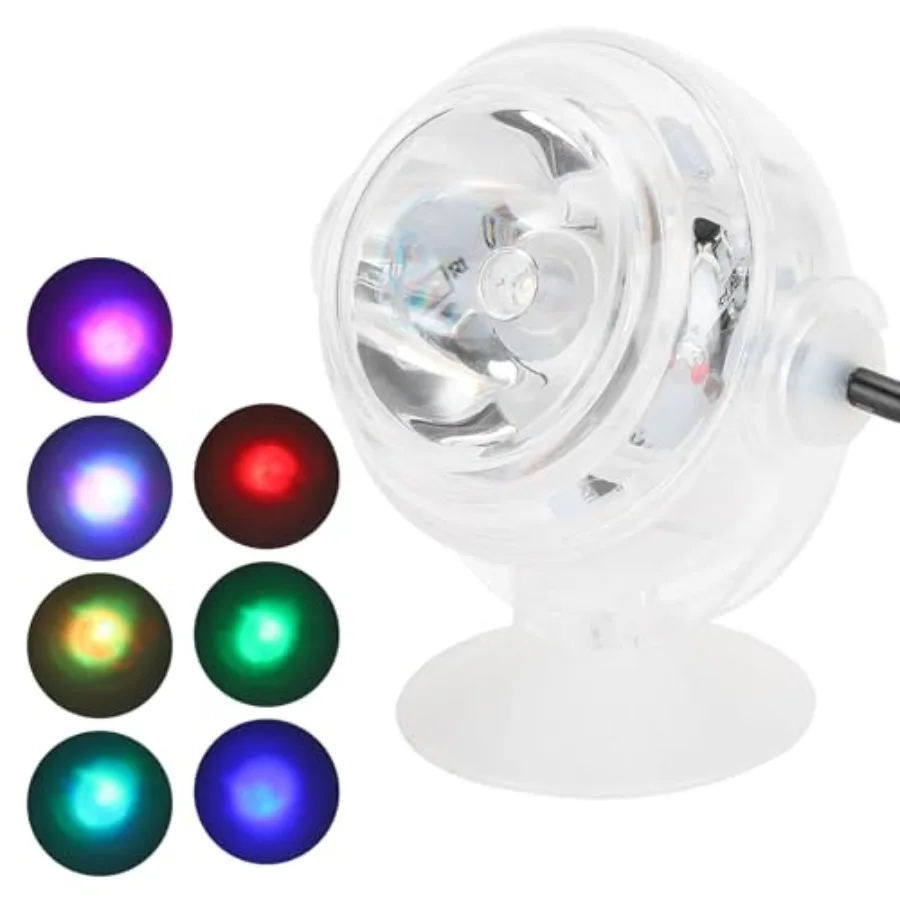 Aquarium LED Light Submersible Color Changing Fish Tank Light USB Night Spot Lamp for Freshwater Saltwater Tanks Reef Decoratio