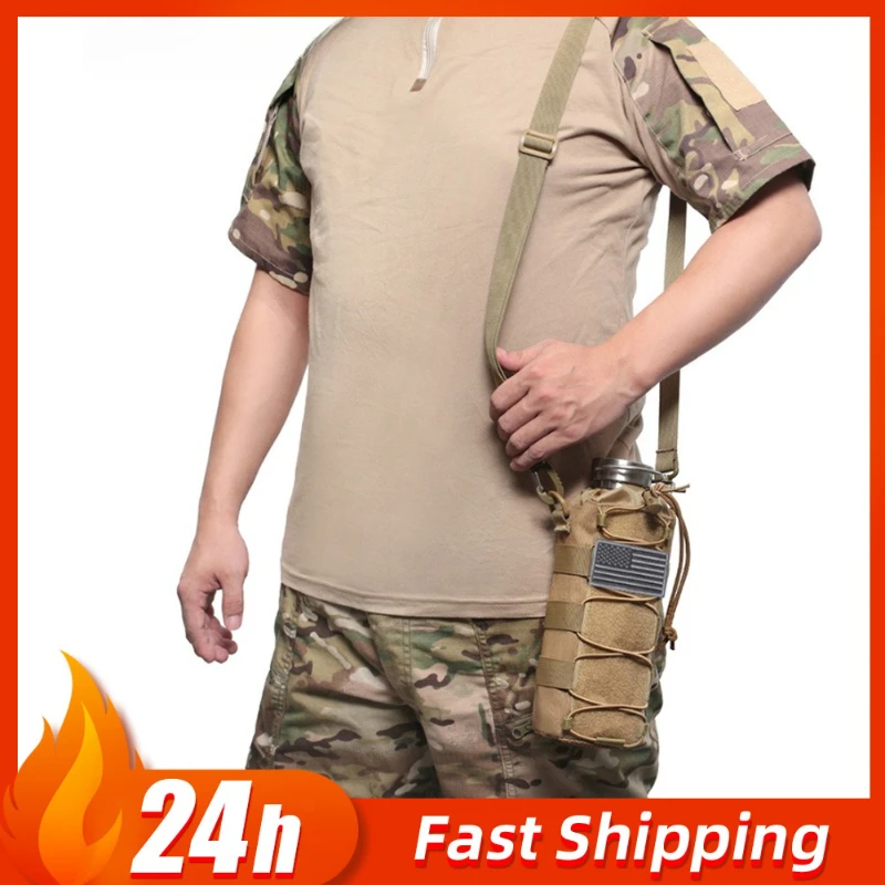 

Outdoor Sport Single Shoulder Molle Waist Hanging Dual Use Water Bottle Bag Tactical Multi-Purpose Storage Casual Carrying Case