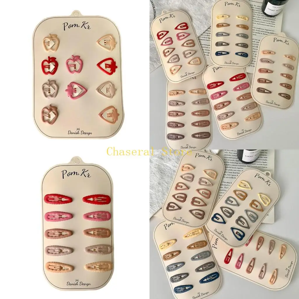 

E7CE Набор из 10 милых аксессуаров для волос для девочек. Универсальные заколки для волос в форме сердца и звезды.