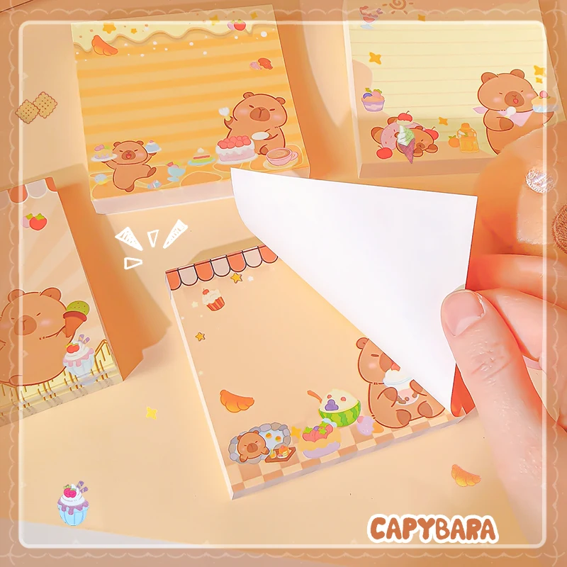 Kawaii artigos de papelaria diário suprimentos planejador escritórios acessórios bloco de notas caderno papel zero capivara bloco de notas coisas escolares