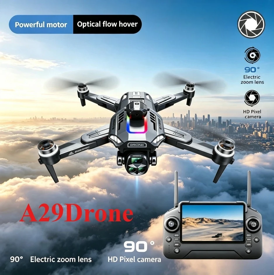 Original A29 GPS FPV 8K Drone Digital Display Remote Optical Flow Hover LED Light One Key Takeoff Landing Foldable RC Quadcopter