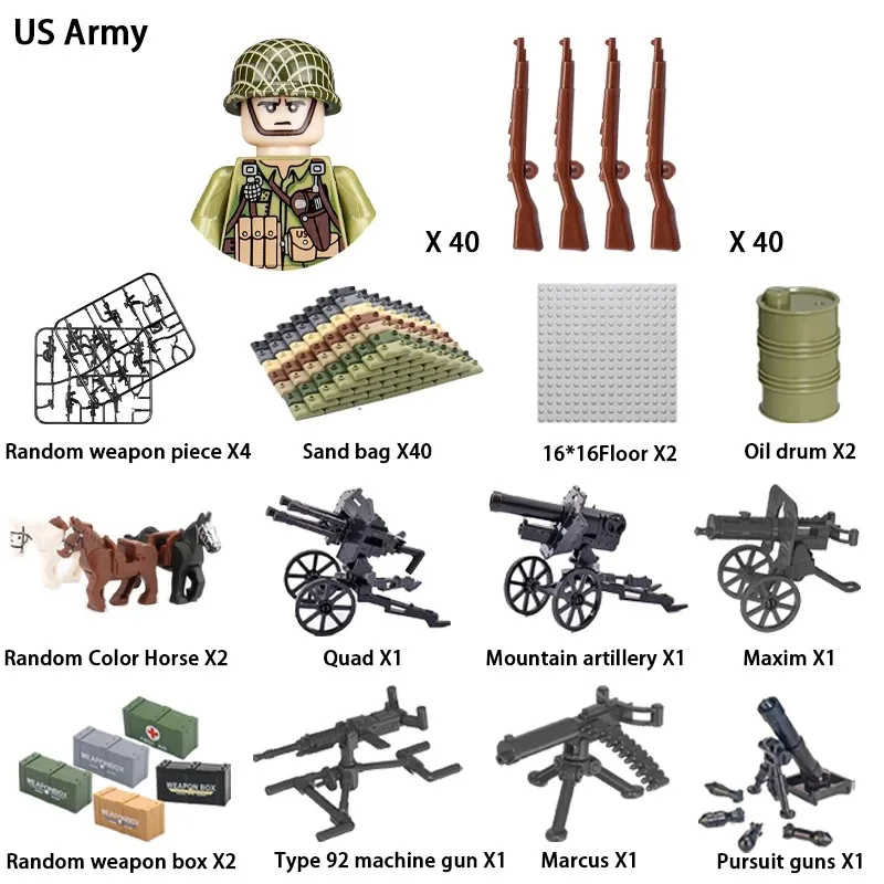 24 pieces/batch World War II military role World War II Army building blocks hand-madebuilding blockschildren'sholiday gift toys view 6