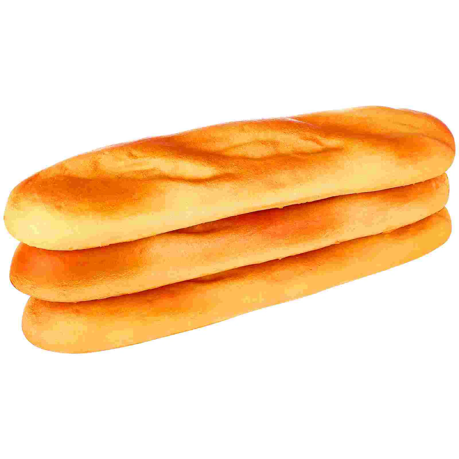 3pcs Simulation Long Bread Photography Props PU Artificial Food DIY Ornament Food Props for Adult Kids Children