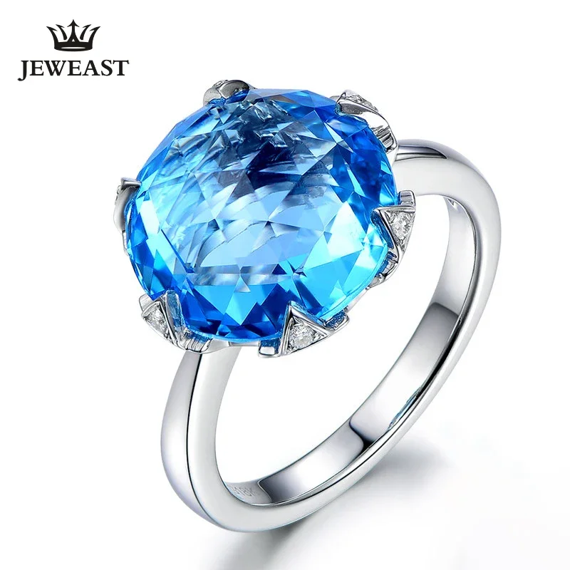 

Natural topaz 18K Pure Gold 2025 New Hot Selling Top Ring Women Heart Shape Ring For Ladies Woman Genuine Jewelry