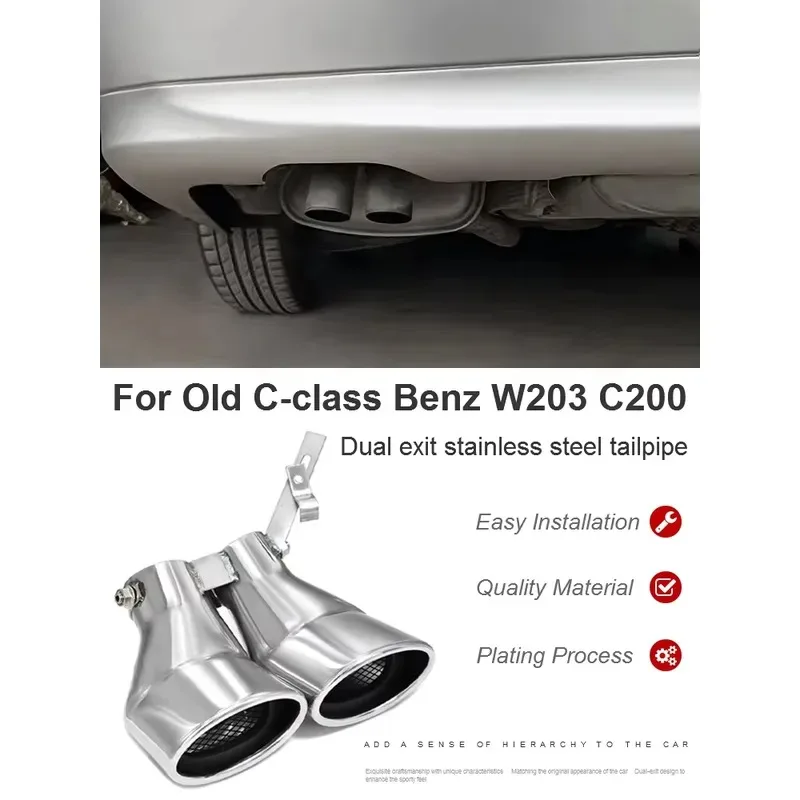 Hot Sale SYPES Car Exhaust Pipe for W203 C200 Custom Upgrade Stainless Steel Exhaust Tip Performance System