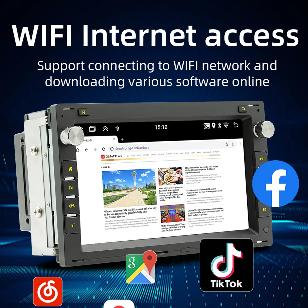 WiFiカーラジオ GPSナビゲーション Bluetooth FM RDSラジオ カーラジオ GPSナビゲーション ナビゲーションとWiFi 2+64G