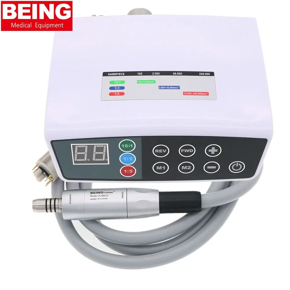 

BEING Dental Brushless Electric Micromotor LED 4 Hole Rose CLINIC 2 fit Contra Angles Low Speed Handpiece