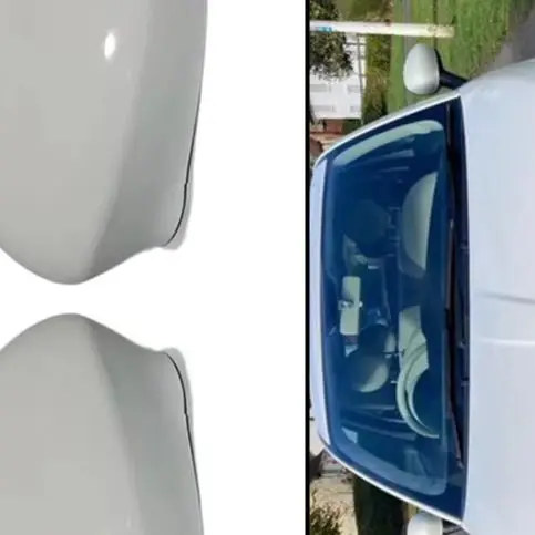 

White Driver & Passenger Rearview Side Mirror Cover Cap For Fiat 500 500C Grande Punto EVO 2005-2023 ABS High Quality