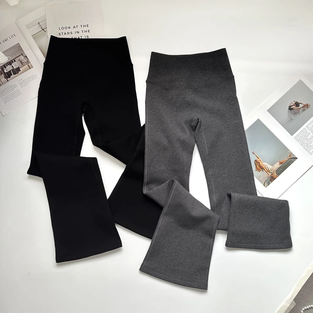 Damskie spodnie do jogi z wysokim stanem, jesienno-zimowe, nowe, z mikro-rozszerzanymi nogawkami, odzież wierzchnia, wyszczuplające, modelujące pośladki.