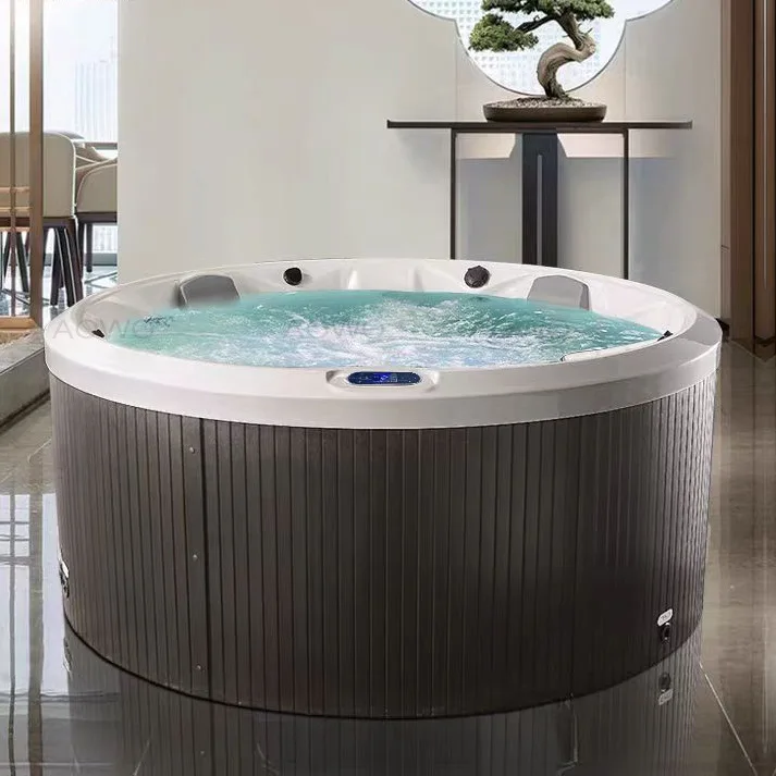 Outdoor acrylic surf massage large pool round bath spa multi-person hot spring bubble pool hotel