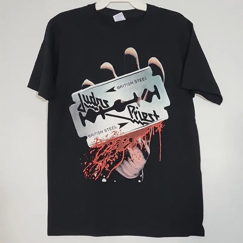 

Футболка JUDAS PRIEST British Steel XL, черная мужская группа с логотипом