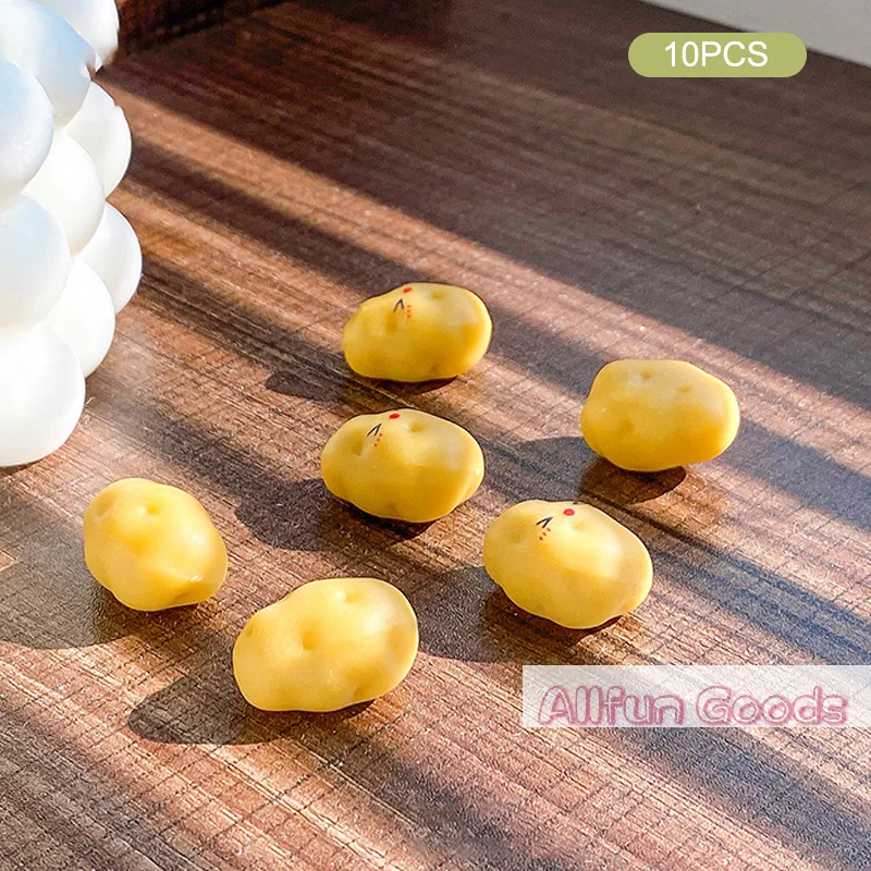 10Pcs Cute Cartoon Miniature Potato Figurine Crafts Figures Creative Decoration Desktop Small Ornaments Home Decoration Gifts