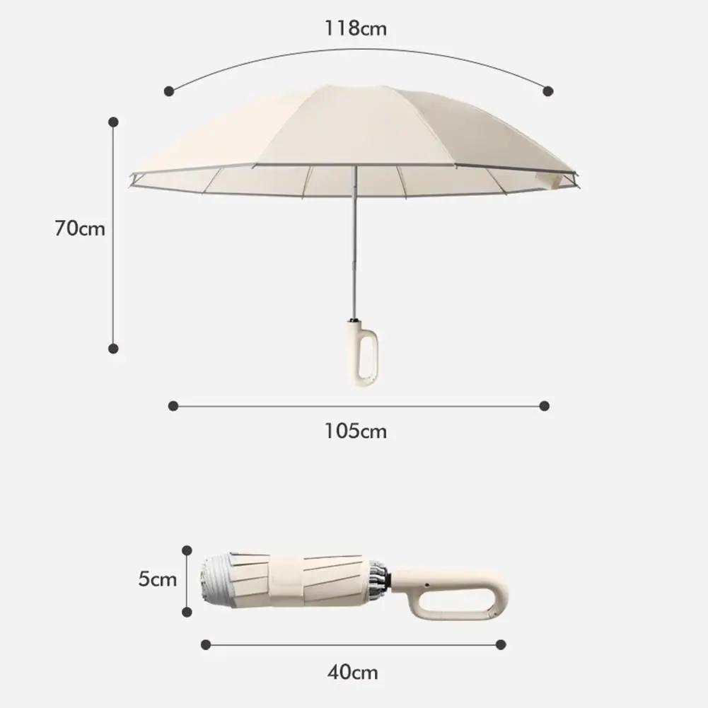  Buckle Umbrella Sturdy Windproof Automatic Umbrella Folding Waterproof Travel Umbrella Large Sunscreen Umbrella