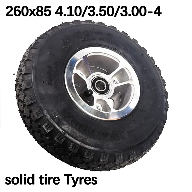 9/10 inch Aluminum Wheel Assembly for 4.10/3.50-4 Tyres on Motorcycles and Electric Bicycles