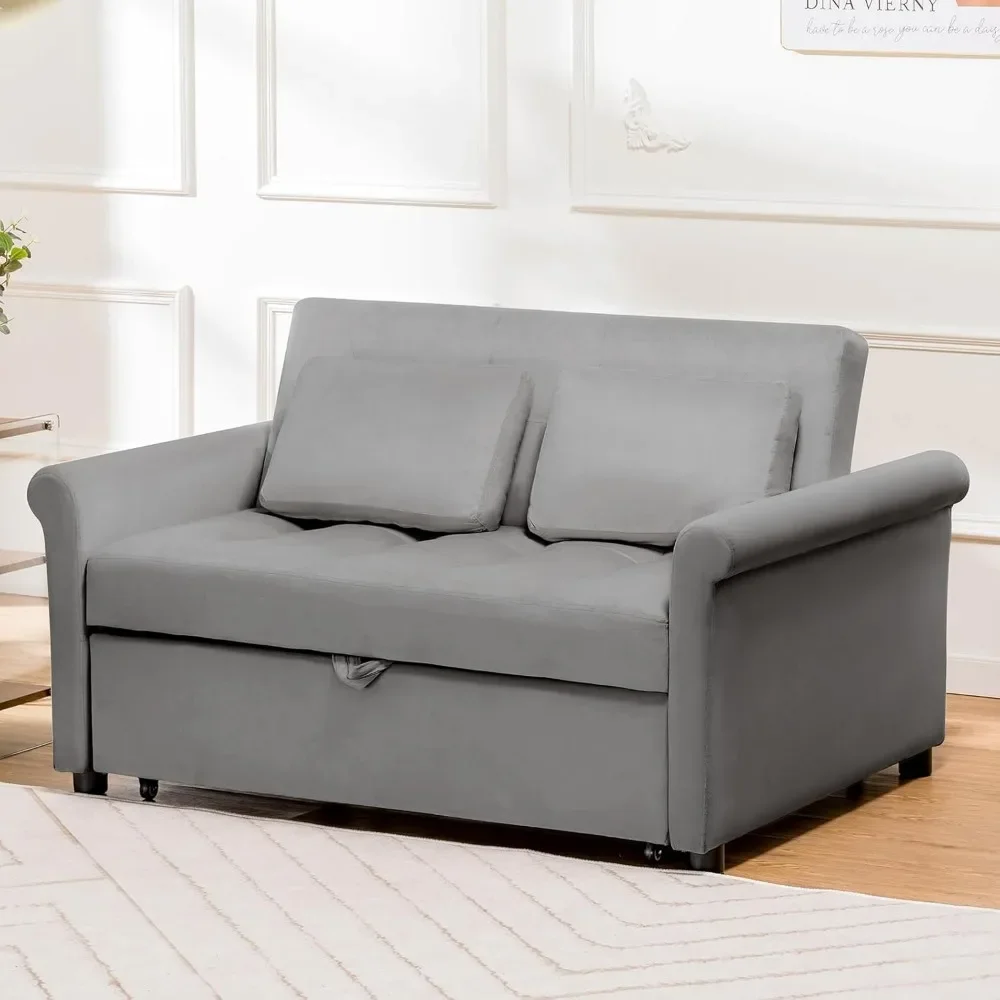 XMSJ 55 "Ranjang Sofa tidur, Sofa tarik 3-in-1 dengan sandaran dan bantal yang dapat disesuaikan, Sofa tidur Convertible, Sofa Hotel