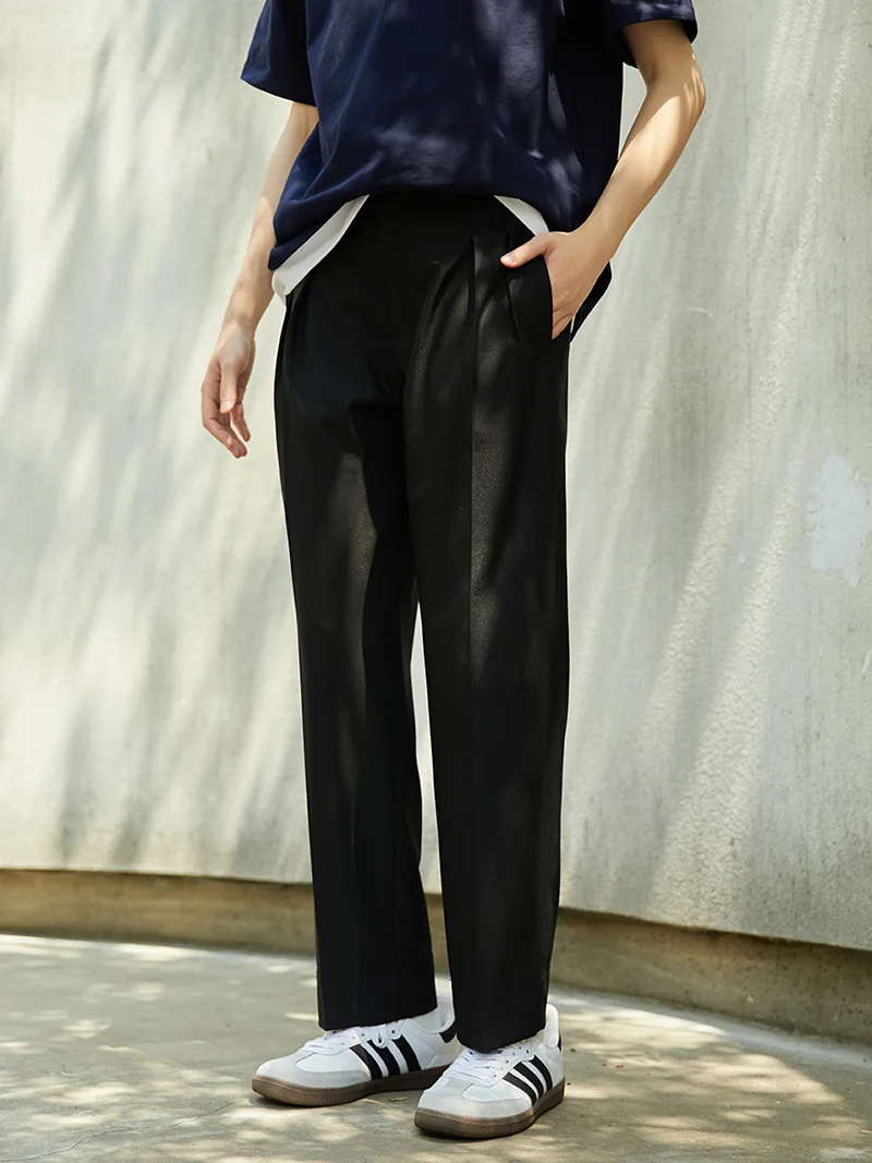 

HIER Neutral Sle Классическая талия с двойной складкой Slim Fit Bla West Брюки Cool Sensation Брюки для женщин