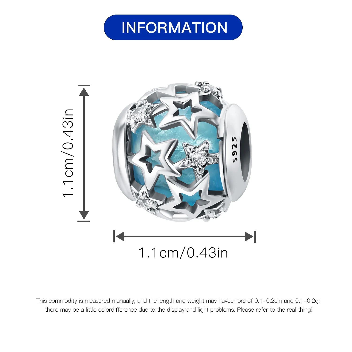 الخرز 925 فضة سحر الأصلي الأزرق نجوم القمر الشمس الخرز صالح سوار مجوهرات Diy بها بنفسك النساء غرامة هدية الإكسسوار #3
