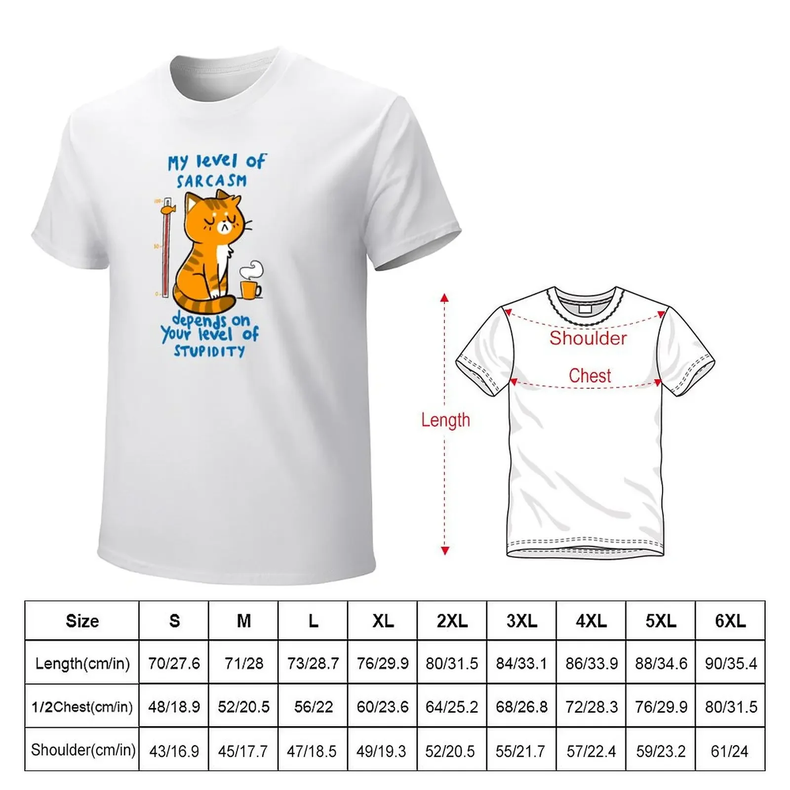 My level of sarcasm depends on your level of stupidity T-shirt Short sleeve tee Blouse fruit of the loom mens t shirts