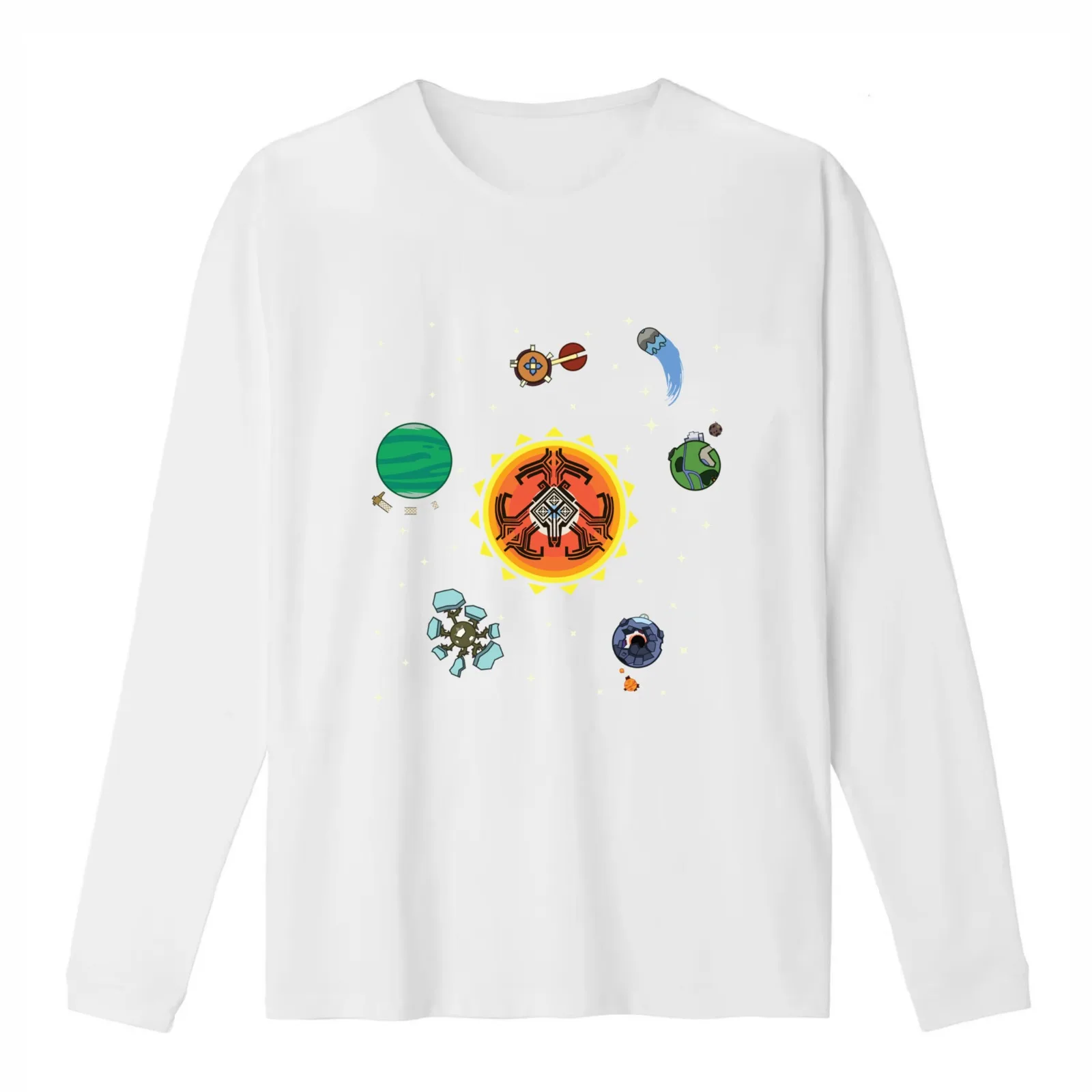 Hearthian Solar System Tri-blend T-Shirt Summer Casual Cotton Tee Oversized Streetwear Tops Vintage Graphic Print