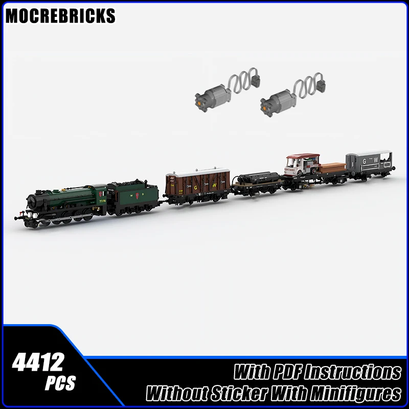 Heavy Transport Steam Locomotive WD Austerity 2-8-0 Freight Train MOC Technology Building Blocks Model DIY Bricks Toys Gifts