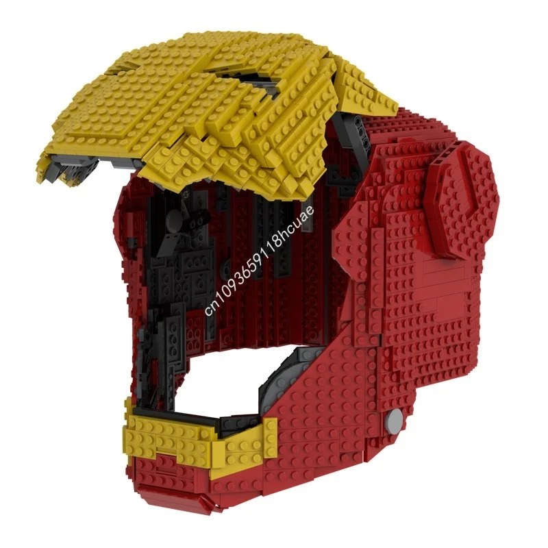 1470 stks MOC Wearable Iron Manned Helm Model Bouwstenen Kerstcadeaus Architectuur Speelgoed Creatieve Baksteen Kinderen Verjaardag