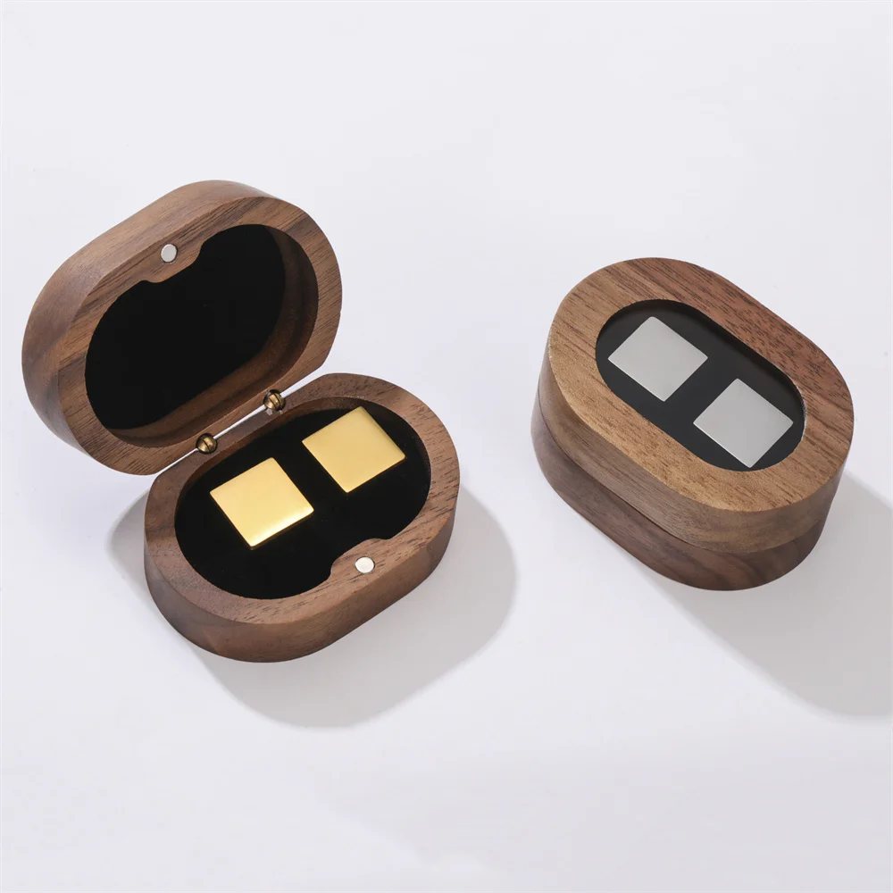 My Shape Wooden Box for Brooch Cufflinks Earrings Jewelry Gift Box Jewelry Packaging Box for Ceremony Wedding Proposal Ring New