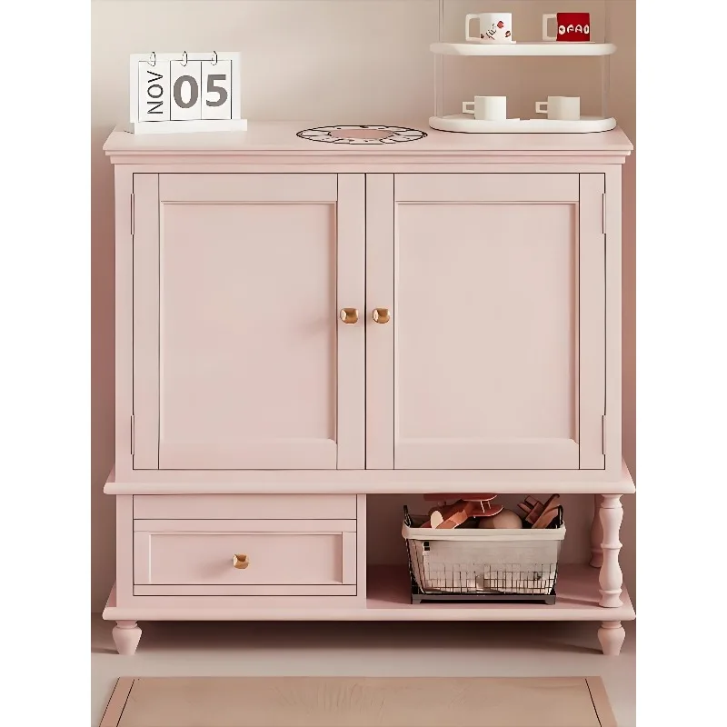 Dopamine living room solid wood color chest cabinet, side cabinet simple and modern entrance cabinet, bedroom storage cabinet