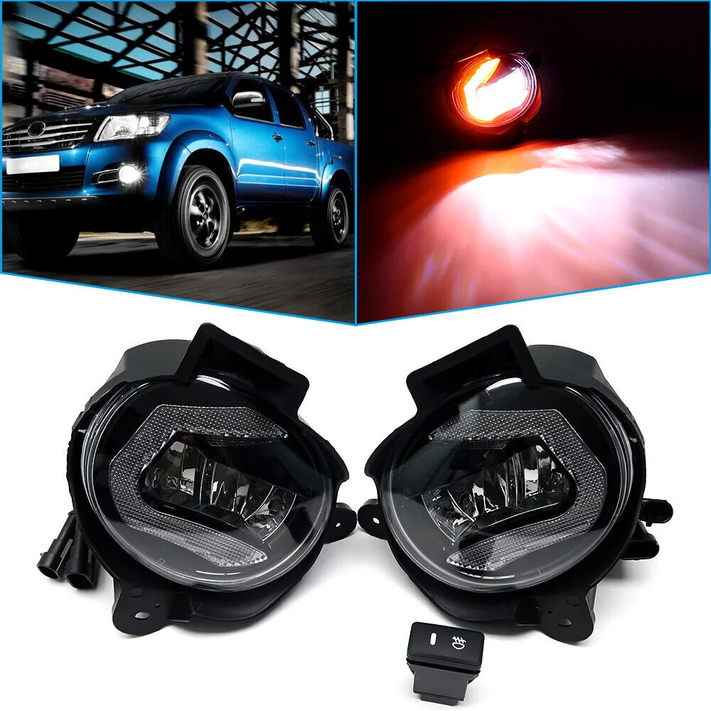 

DRL Running Light For Toyota Hilux AN10 AN20 AN30 2008-2015 Car Front Bumper HeadLight Fog Lamp Daytime LED Dynamic Turn Signal