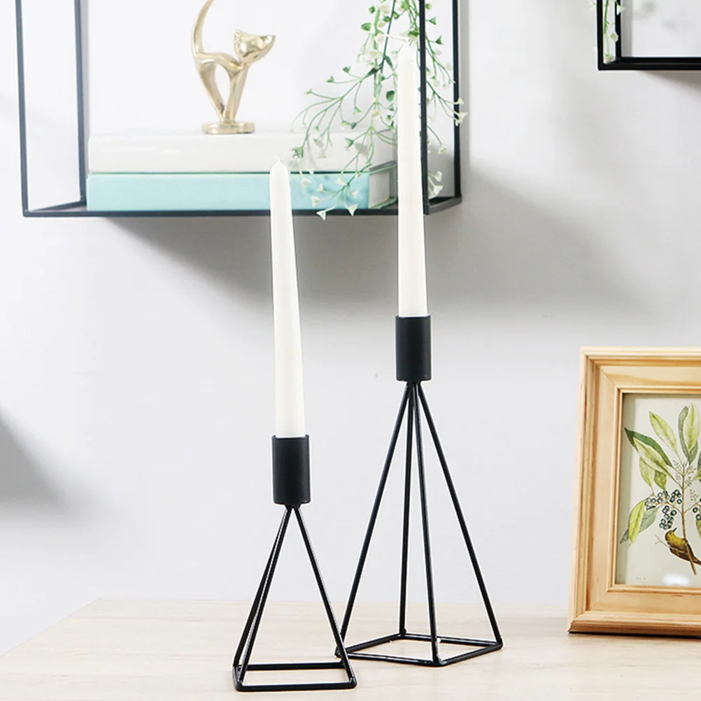 

1Pcs Wax Holder Iron Art Candlestick Simple Design Fine Workmanship for Home Office Hotel Decorative Use Metal