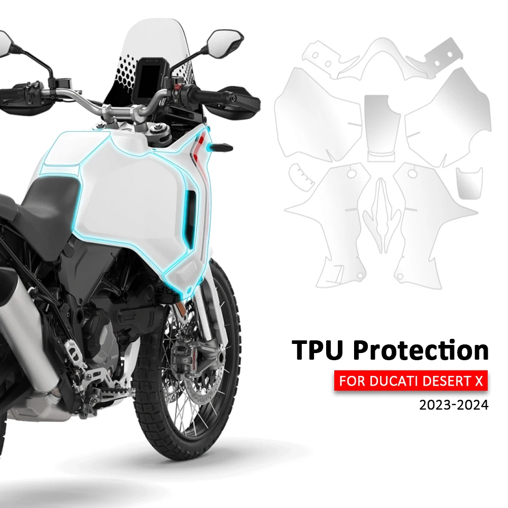 Fits DESERT X PPF Motorcycle Body Protection Fairing Protection Film Invisible Film For Ducati Desert X Tank TPU Protector