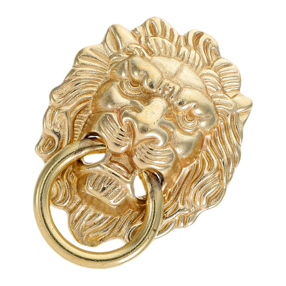 

Lion Head Brass Door Handles Cabinet Pulls Vintage Hardware Dresser Knobs Furniture Decorative Animal Pull Rings