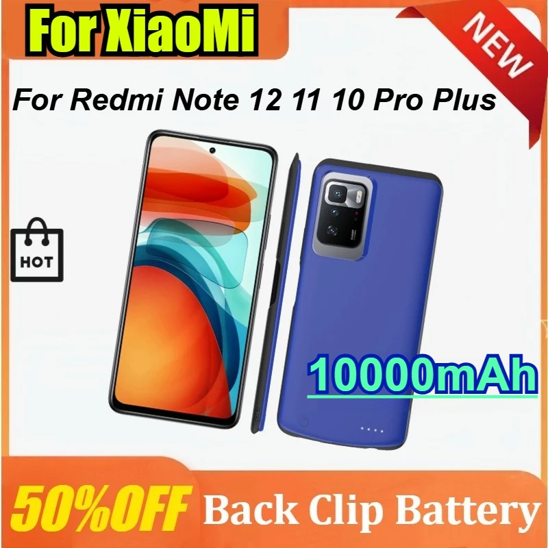 

10000mAh Power Cover for XiaoMi Redmi Note 12 11 10 Pro Plus External Battery Charger Case Portable Power Bank Case