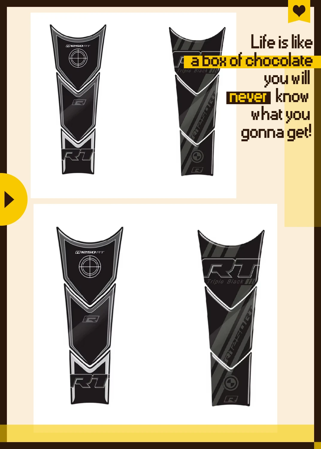 

For R1250RT 2022 2023 Triple Black Tank Pad Protector 5D Gel Paint Protection