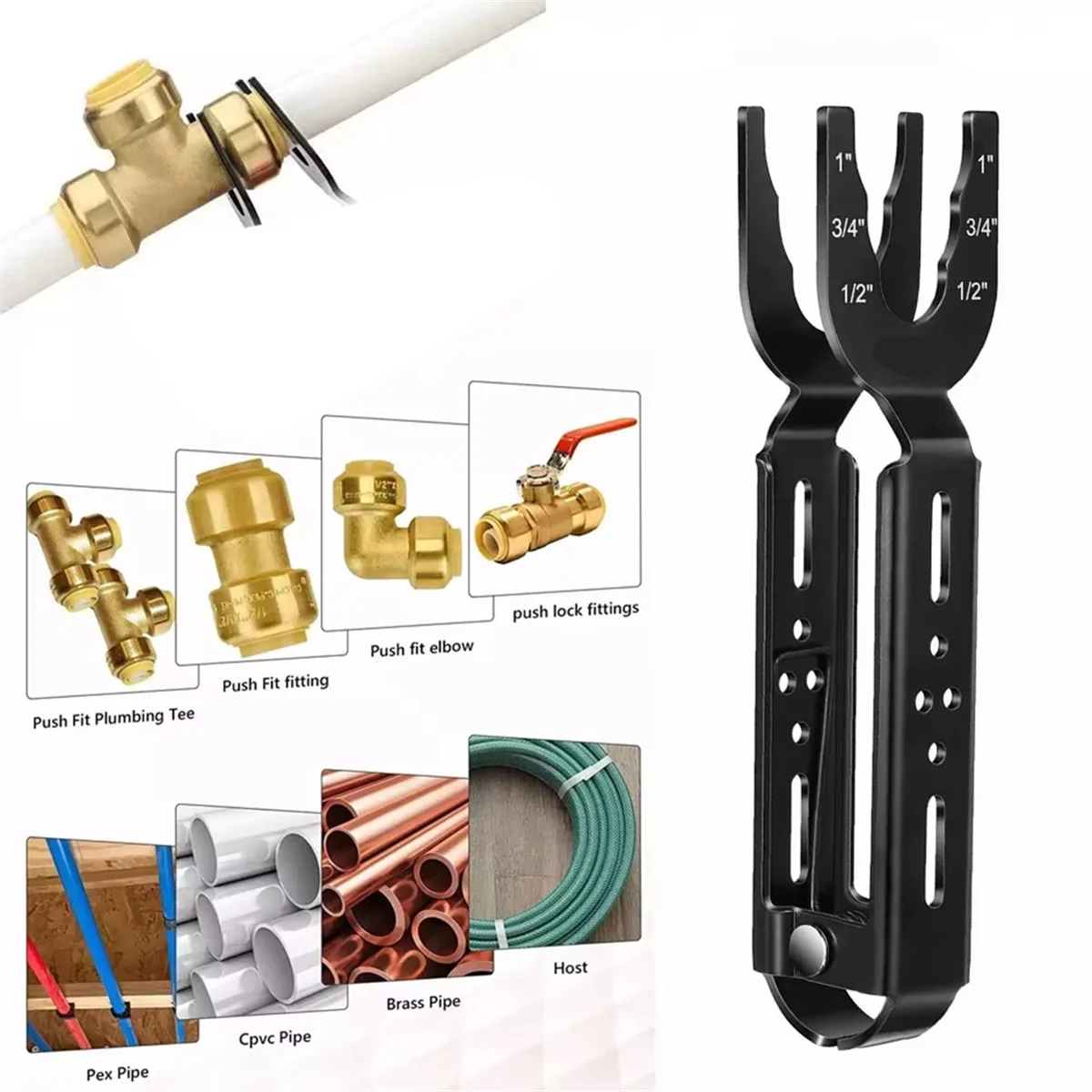 

ABNJ Disconnect Tong Sized 1/2Inch 3/4Inch 1Inch Removal Tool Used for Demount Brass Push Fit Push-to-Connect Fittings