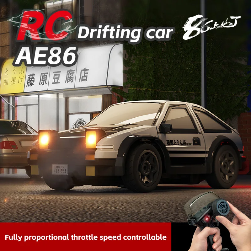 AE86 Remote Control Car 1:64 Mini 2.4G Racing GTR Drift Car Light Electric Nostalgic Children's Toy Car Gift view 2