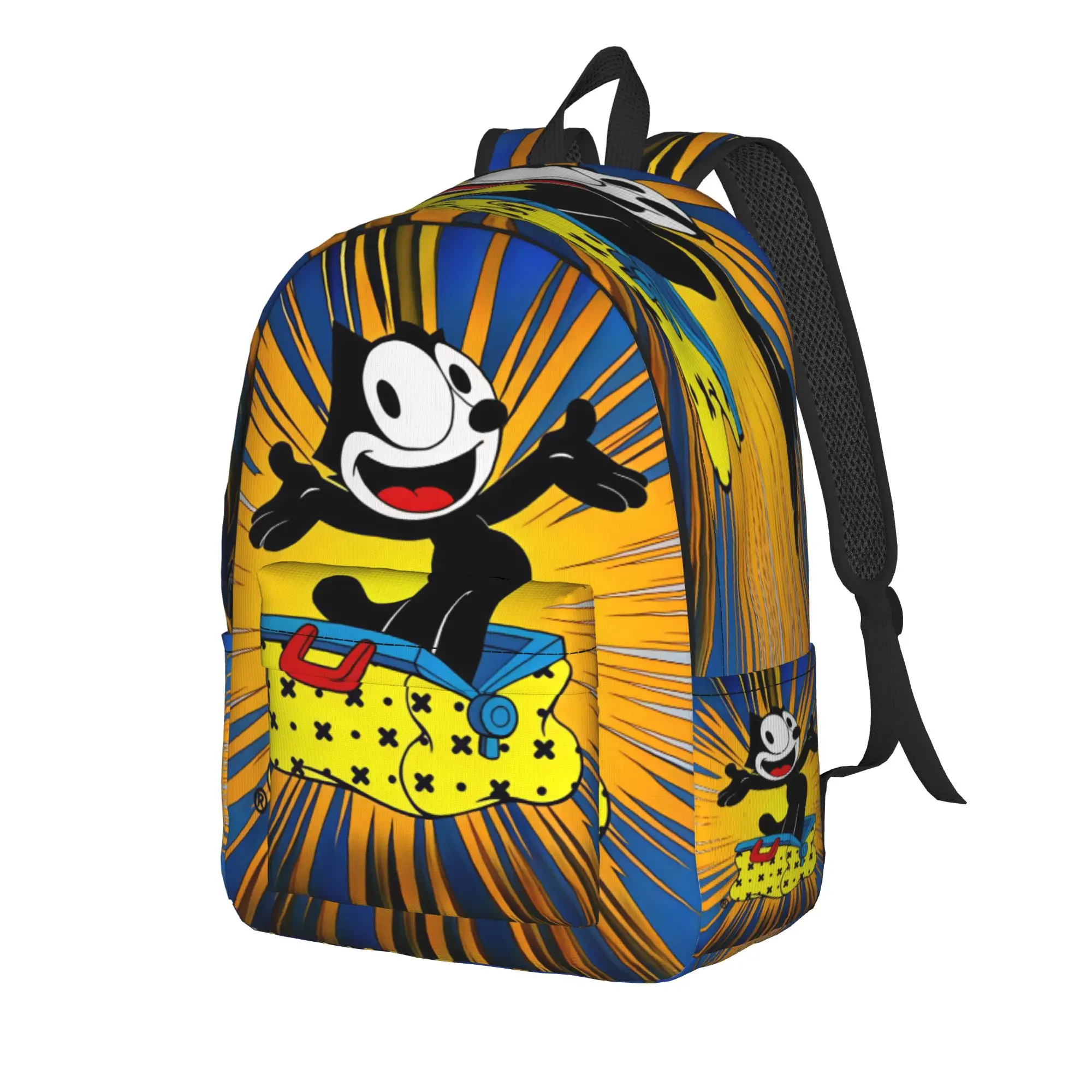 F-Felixs Black Cat Backpack  Camping Backpacks Youth Design Big School Bags Pretty Rucksack