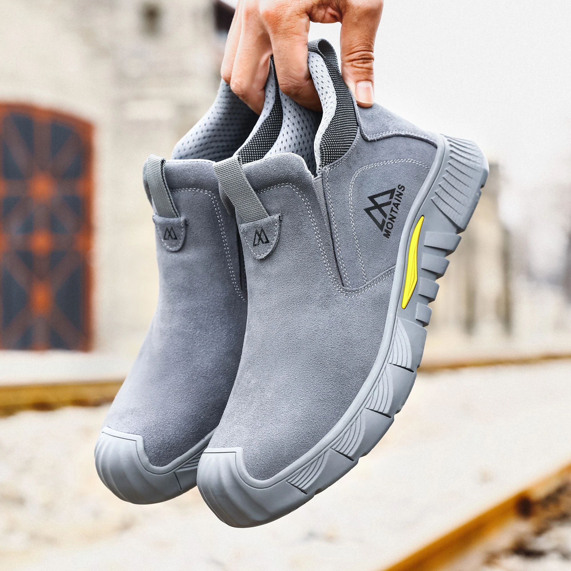 Men Steel Toe Work Shoes Impact Resistant Steel Toe Cap Lightweight Comfortable Industrial Safety Sneakers Wear Resistant Durable Construction Footwear Full Sizes Available for Women Men Ideal for Labor Day Father’s Day Gifting
