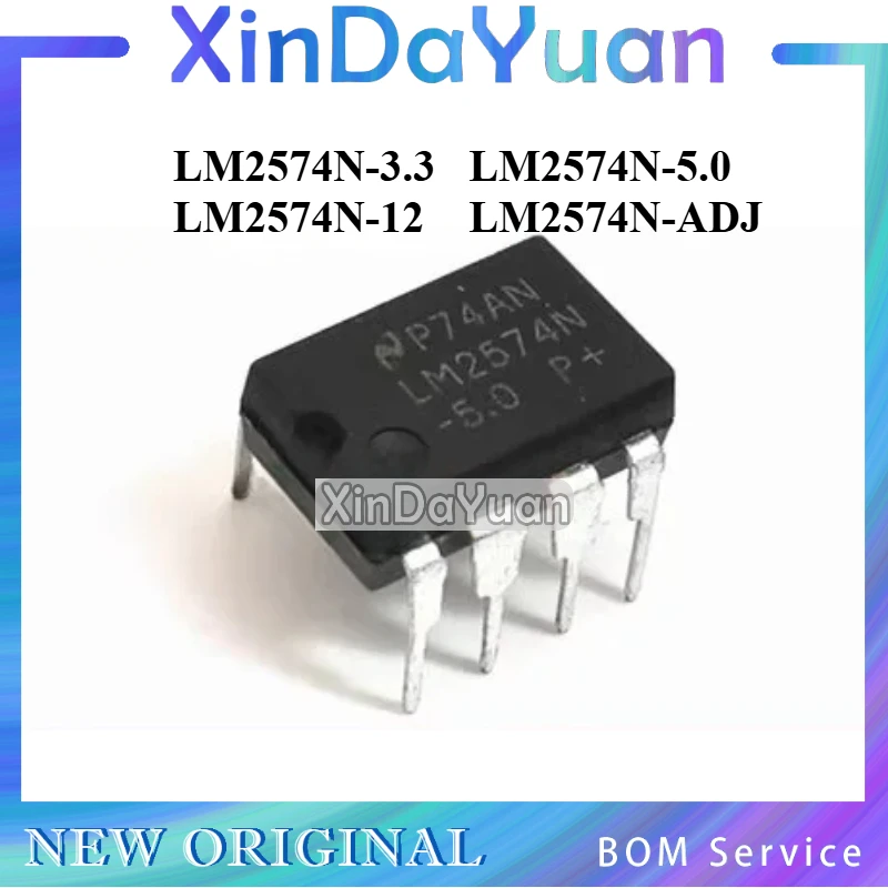 5 pcs LM2574N-3.3 LM2574N-5.0 LM2574N-12 LM2574N-ADJ  DIP-8 Step-down Regulator IC