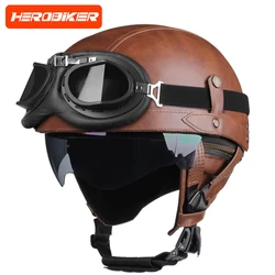 DOT Certification Motorcycle Helmet ABS Material Half Helmet HD Lens Casco Moto Helmet Four Seasons Riding Scooter Capacetes