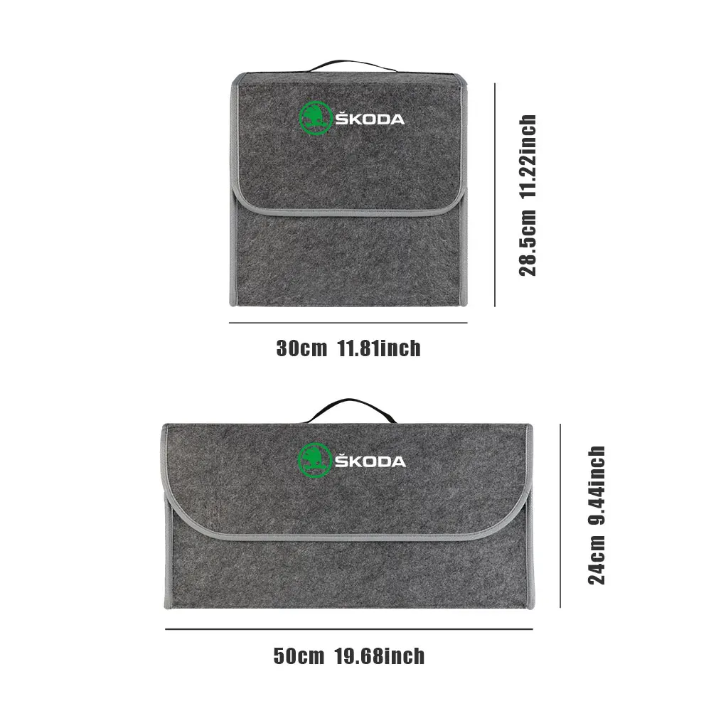 Car Trunk Storage Box Foldable Felt Car Organizer Stowing Tidying Box Car Accessories For Skoda S Fabia 2 Superb 2 Octavia VII