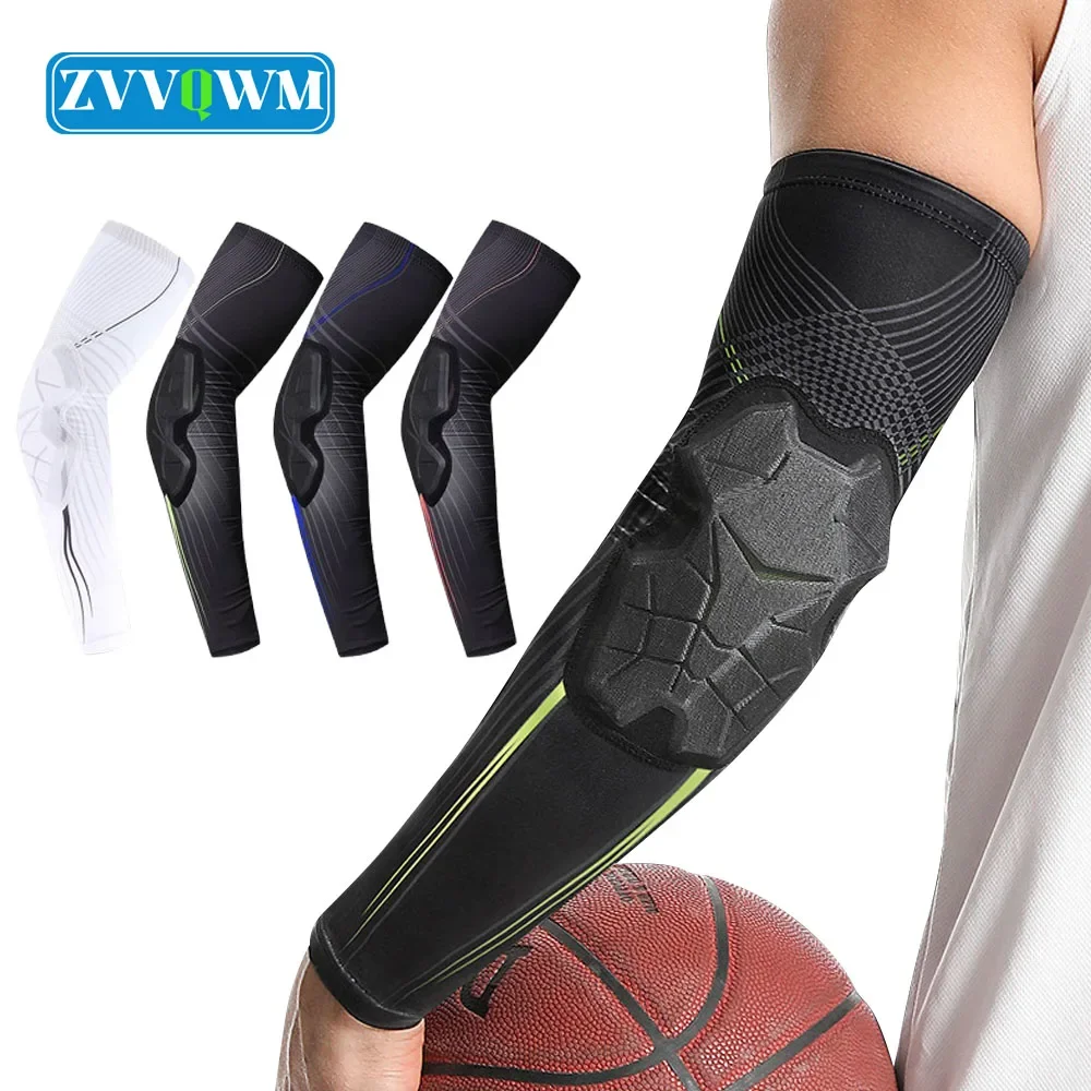 

1Pcs Compression Arm Padded Sleeve Women Men Sports Elbow Support Volleyball Arm Protection Forearm Sleeve Football Gym