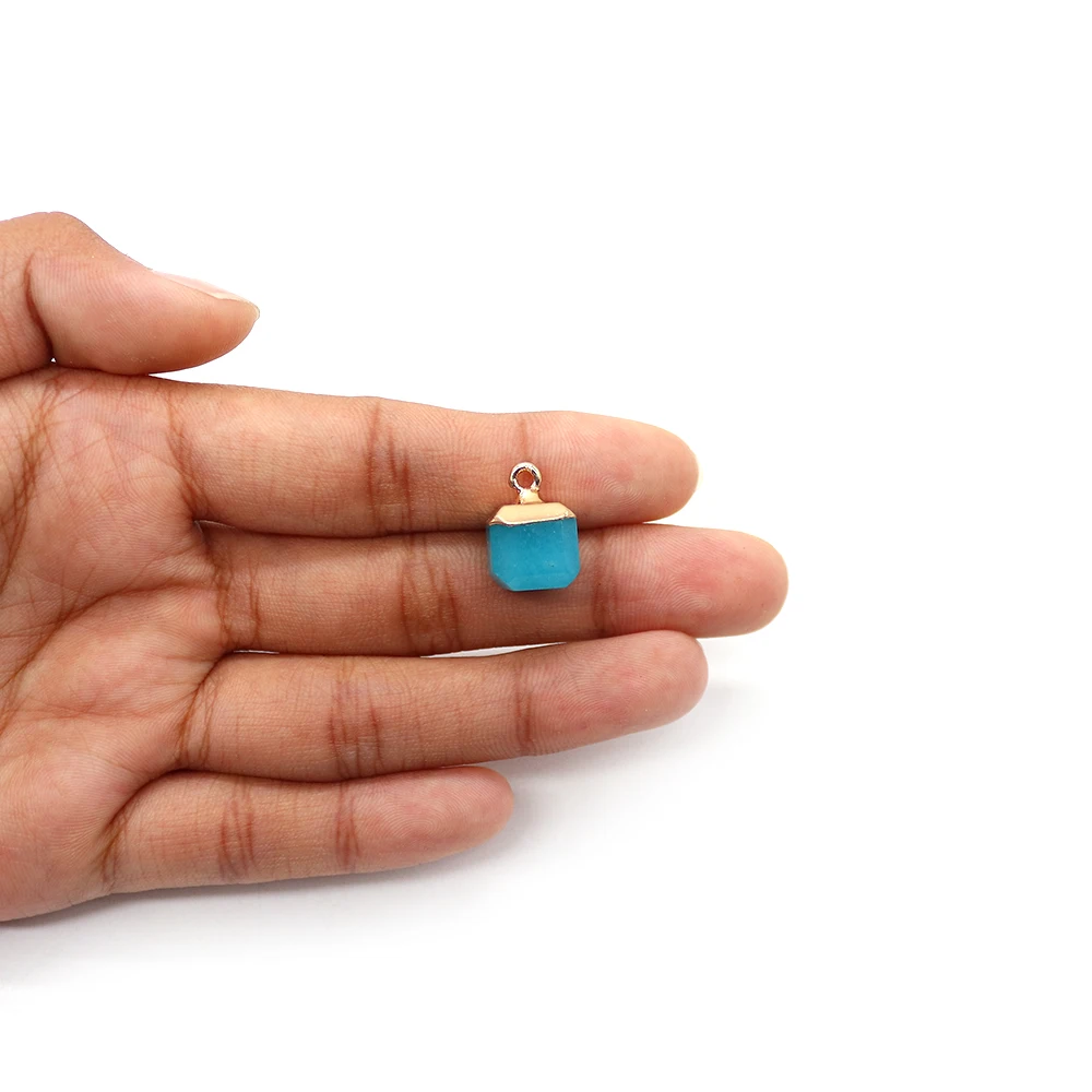 مكعب السحر 10*15 مللي متر الأخضر افينتورين روز كوارتز الحجر الطبيعي قلادة 2 قطعة مناسبة DIY بها بنفسك صنع قلادة القرط مجوهرات