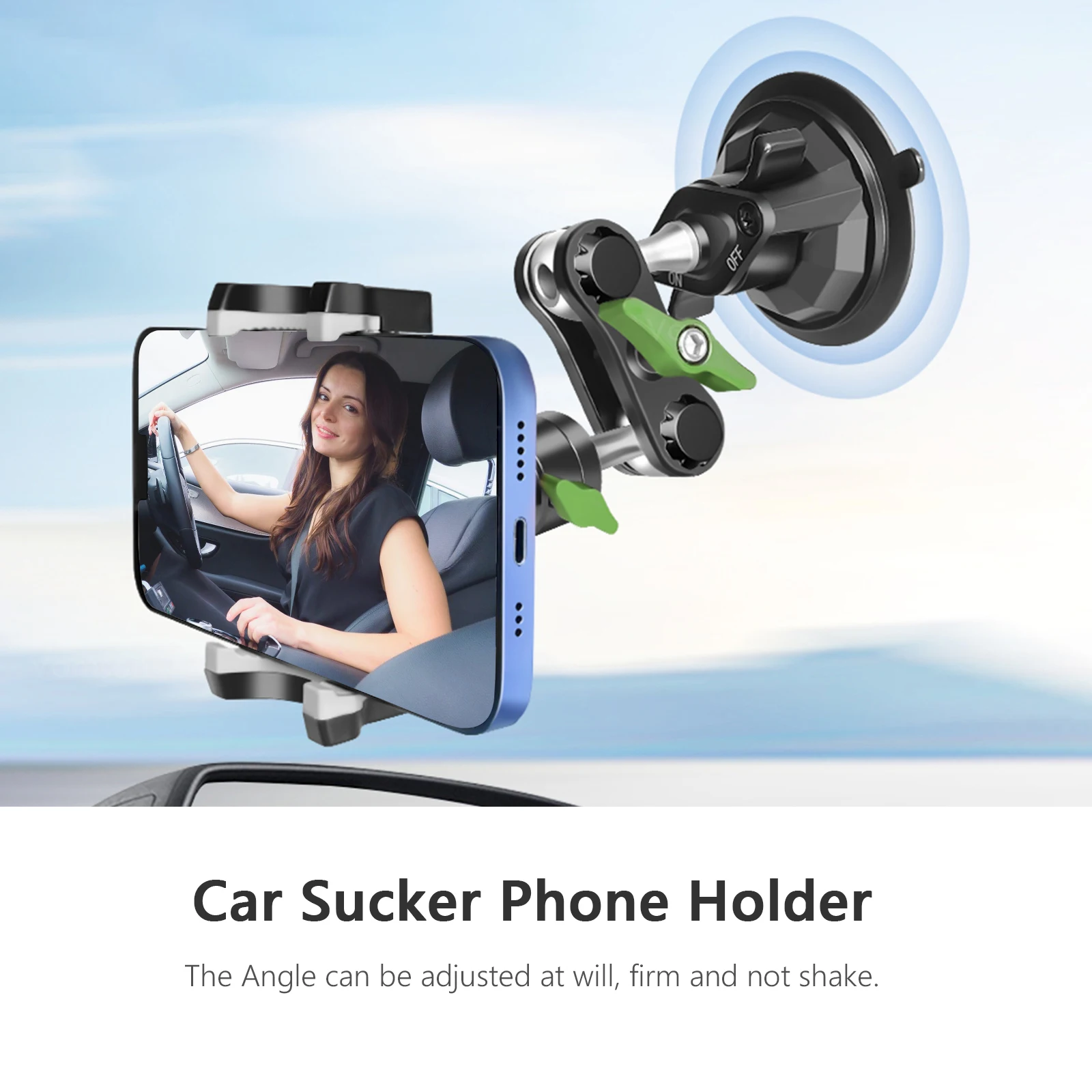 Vamson 360 Rotating Sucker Car Phone Holder for iPhone 14 13 12 for Insta360 X3 One X2 Camera Universal Suction Cup Accessories