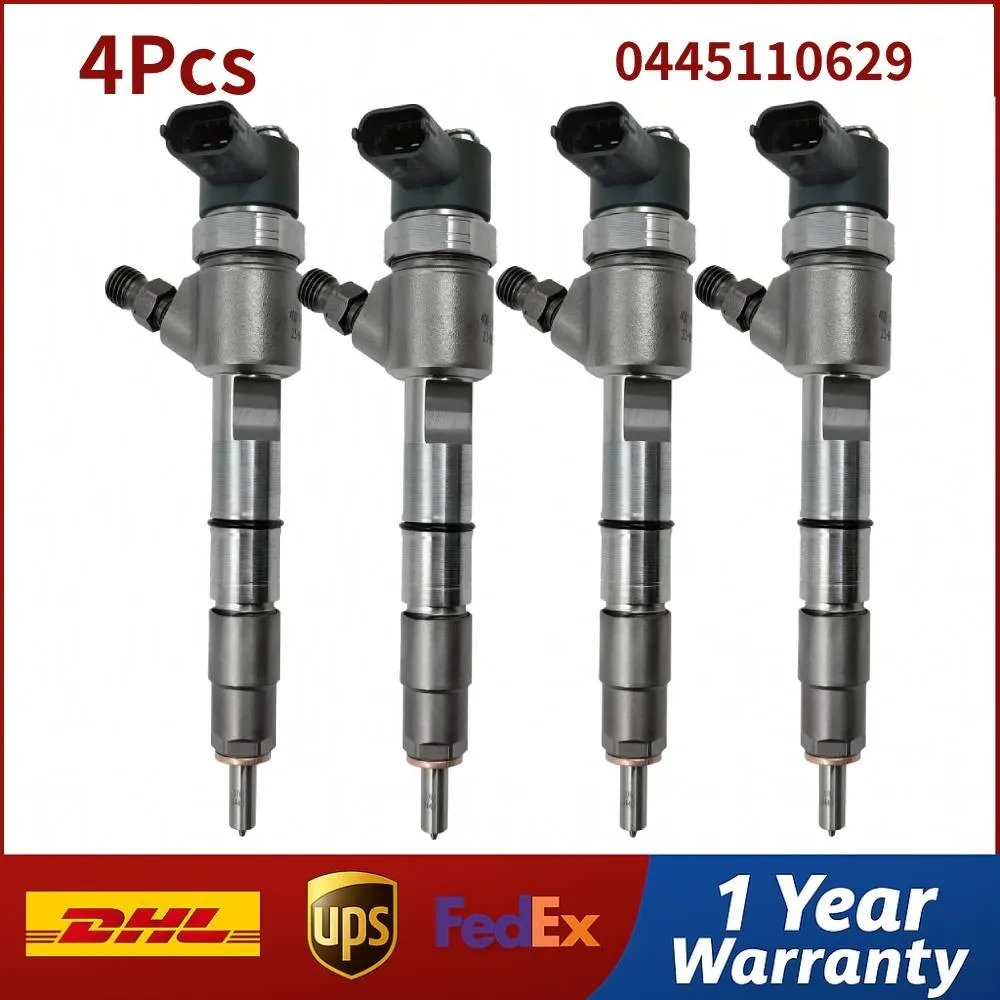 4PCS 0445110629 Common Rail Diesel Fuel Injector for JMC ISUZU 4JB1 JX49ZLQ4
