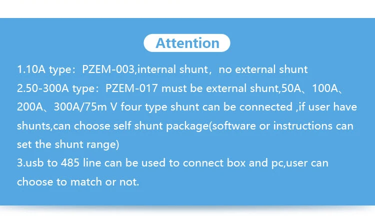 PZEM-017 Kommunikationsmodul DC 0-300 V Volt Amperemeter Modbus Tester Spannung Strom Leistung Energie Digitales Wattmeter mit 50 A Shunt – Detail 12