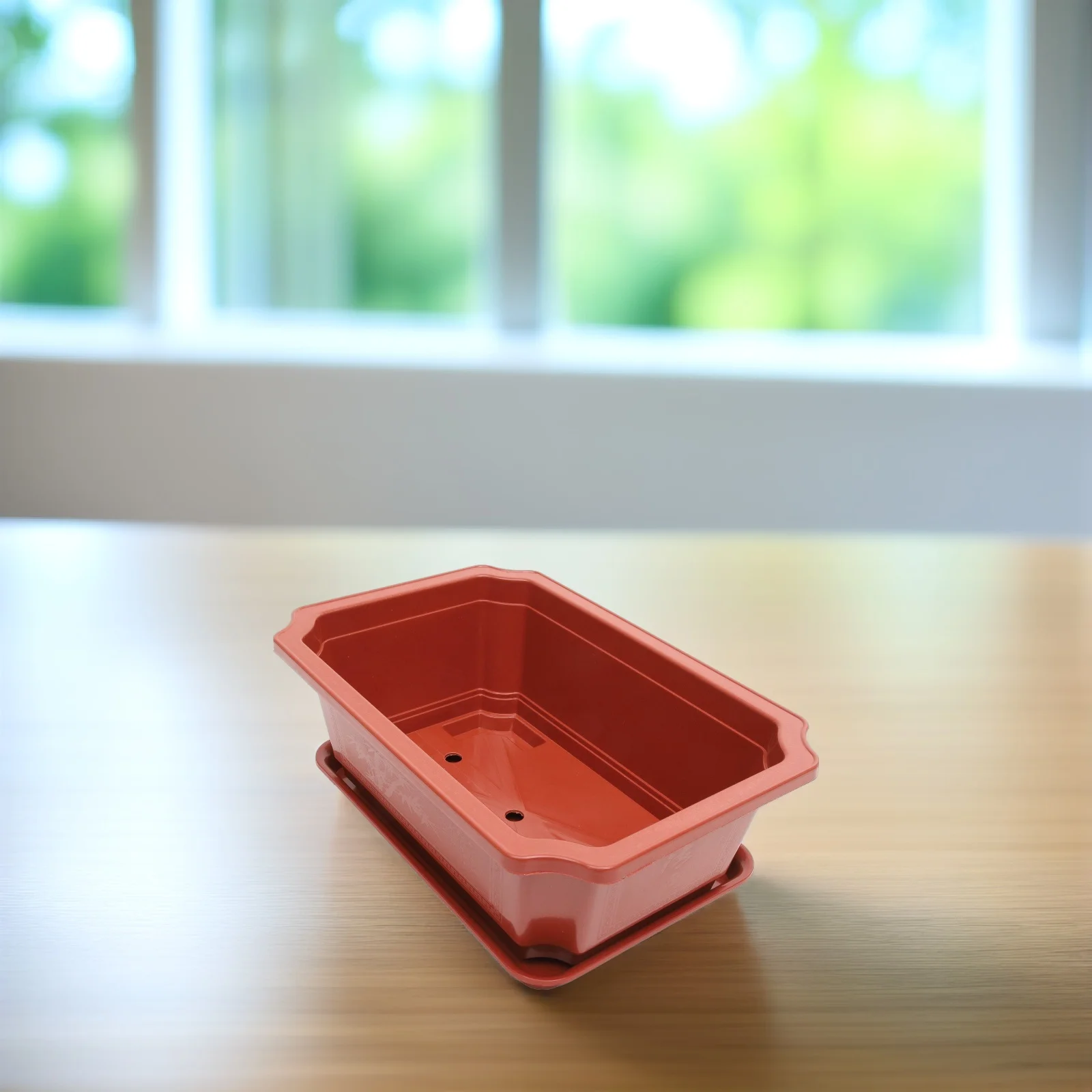 

Oval Large Flowerpot 450mm Planter with 440mm Tray Premium Plastic Material Indoor Office Gardening Bonsai Container