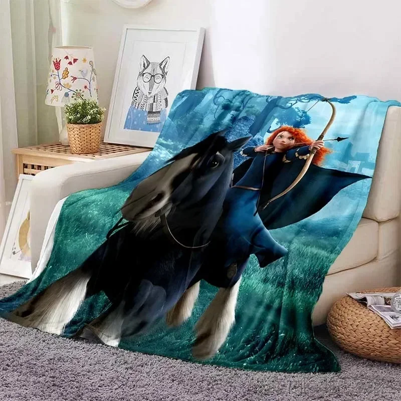 Disney Brave Merida Princess Printed Blanket for Home Travel Soft and Comfortable Blanket for Adults and Kids Cartoon Blanket