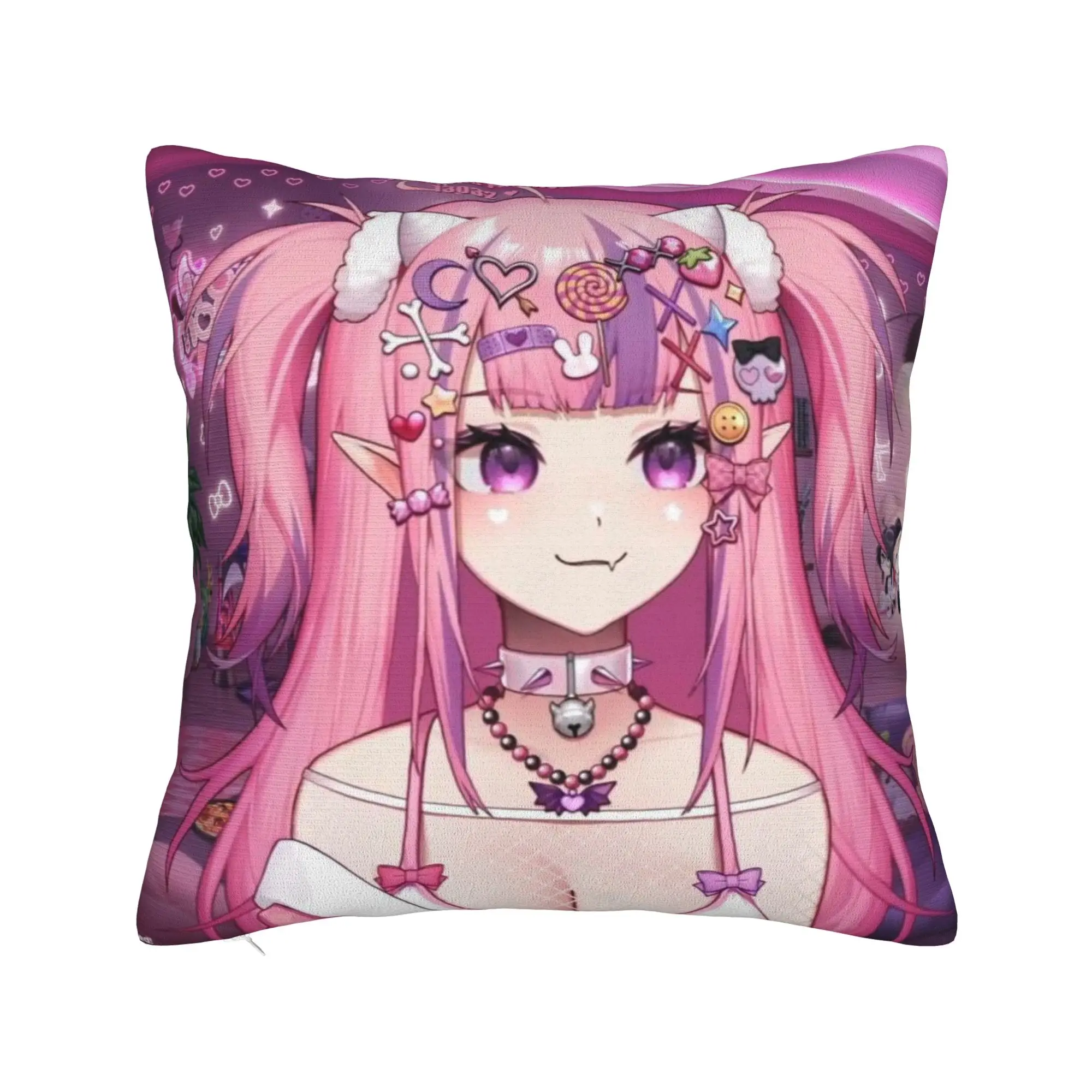 Ironmouse Vtuber Pillow Cover  Soft Cushion Cover Cute Funny Pillow Case For Living Room Chair